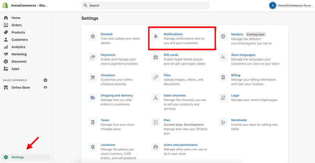 Sign in to Shopify admin
