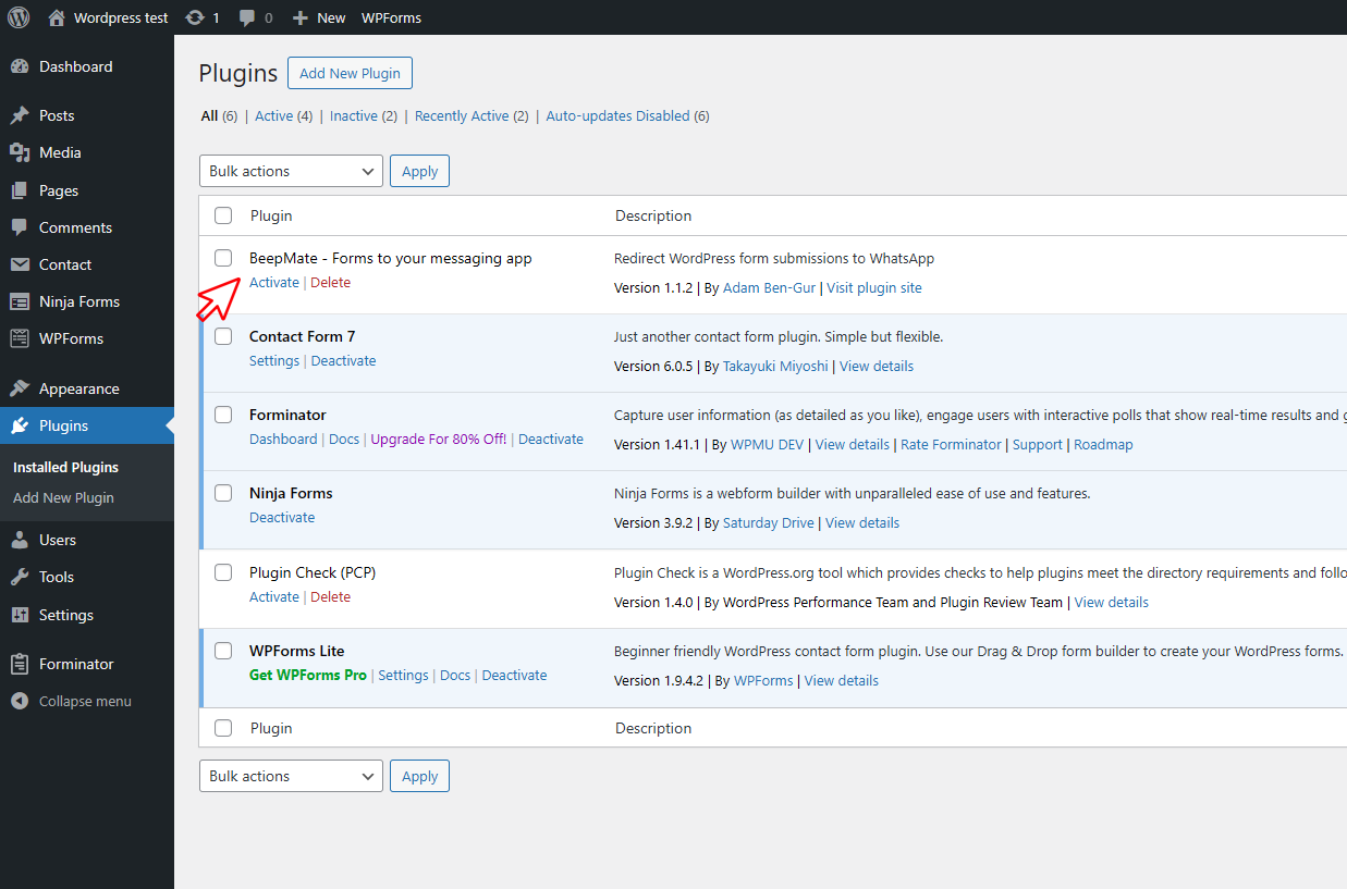 Activate the plugin